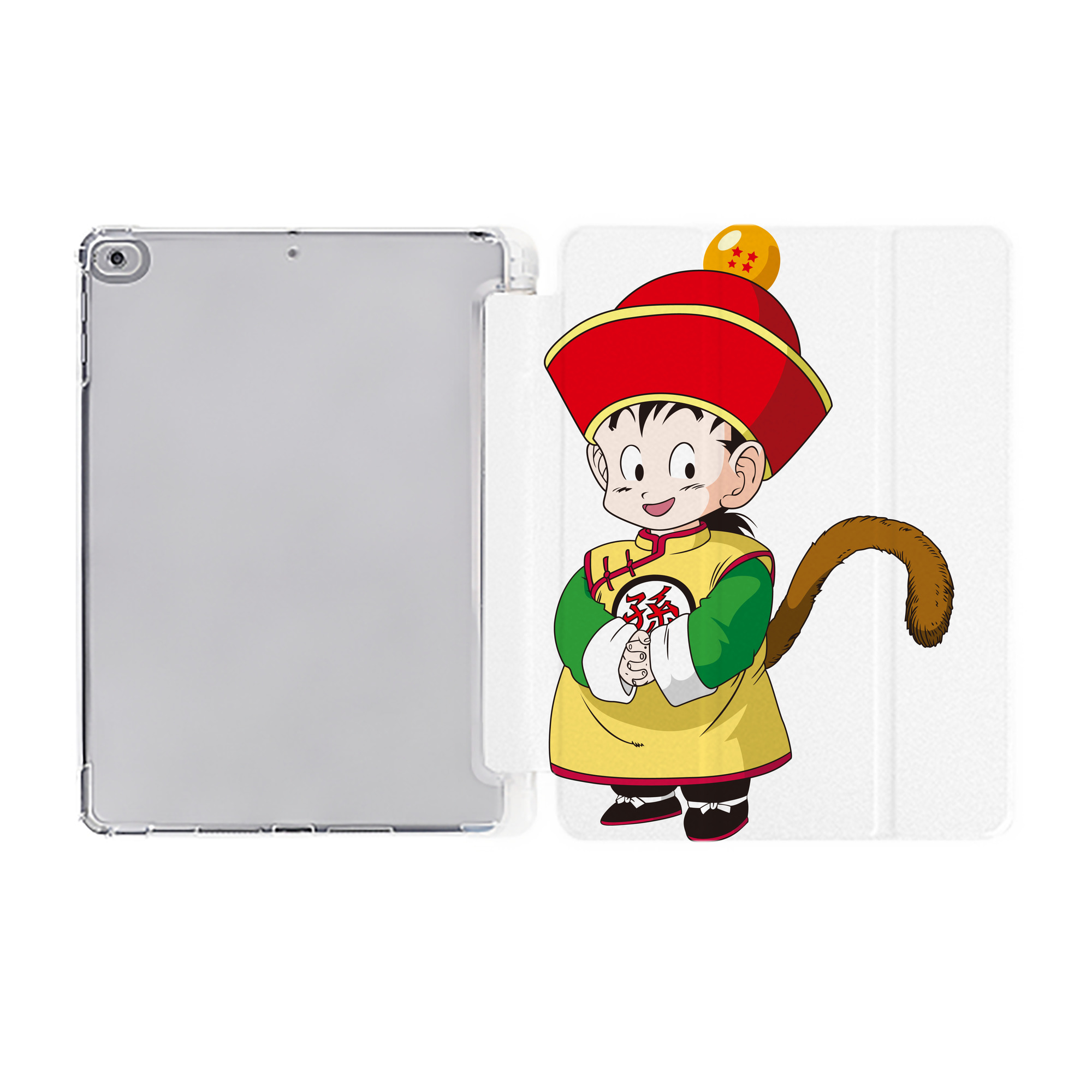 （画像用） ドラゴンボール 孫悟空（そん ごくう）Son Goku カカロット DRAGON BALL Kakarotto IPad ケース ペン収納付き 三つ折りスタンド PUレザー×シリコン 対応機種9.5/10.5/10.9インチ